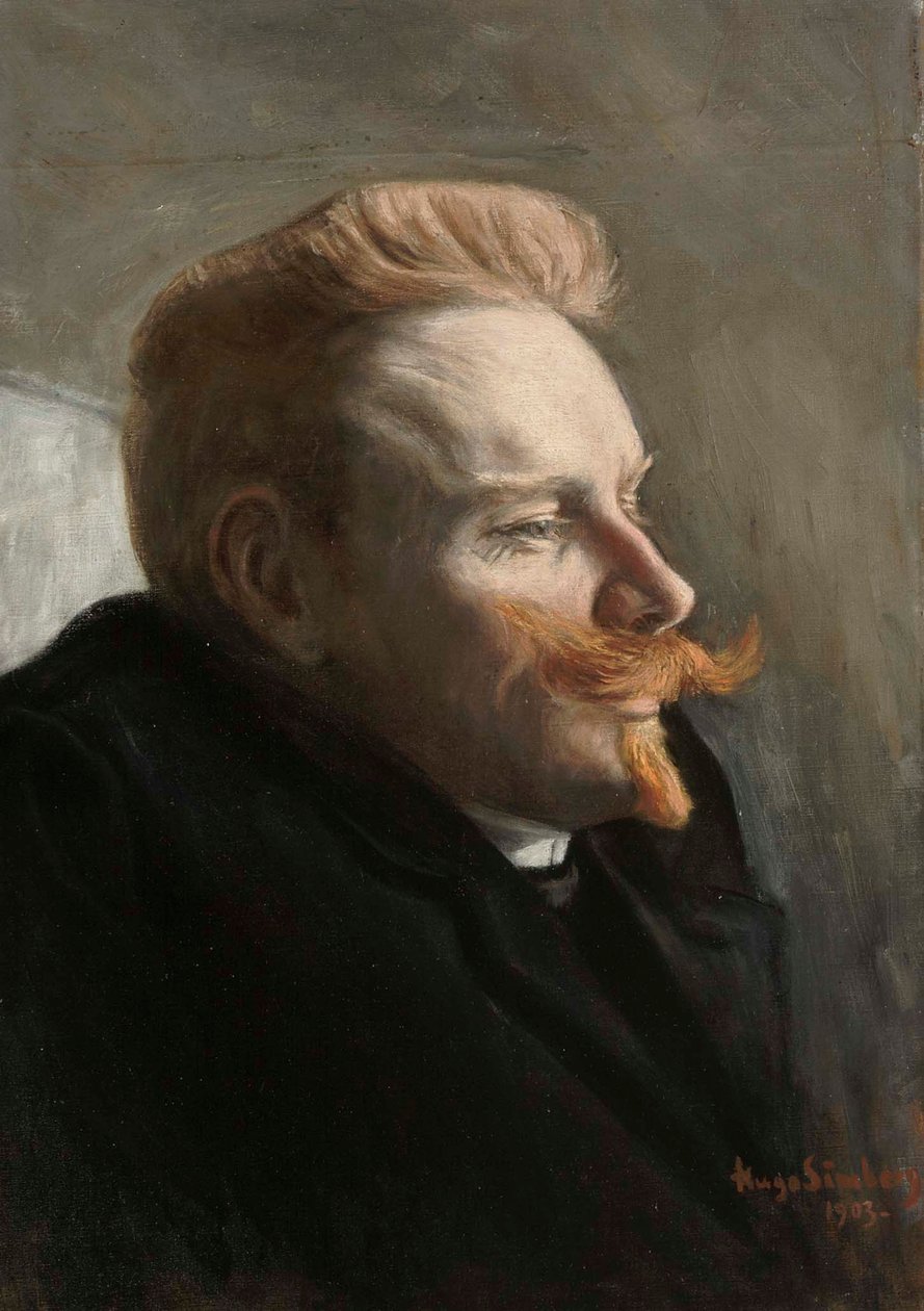 Mann mit rotem Schnurrbart von Hugo Simberg