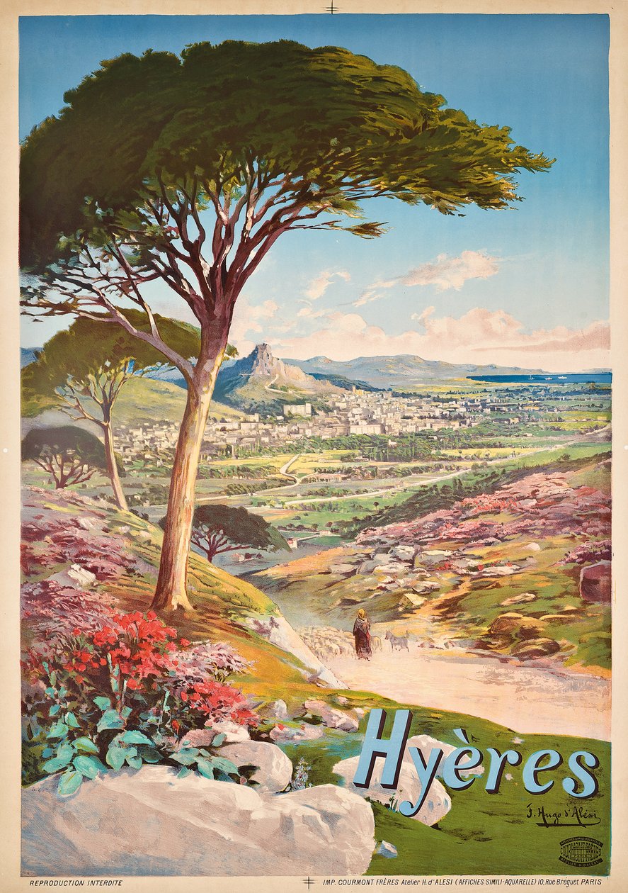Plakatwerbung für Hyeres, Frankreich, 1900 von Hugo d Alesi