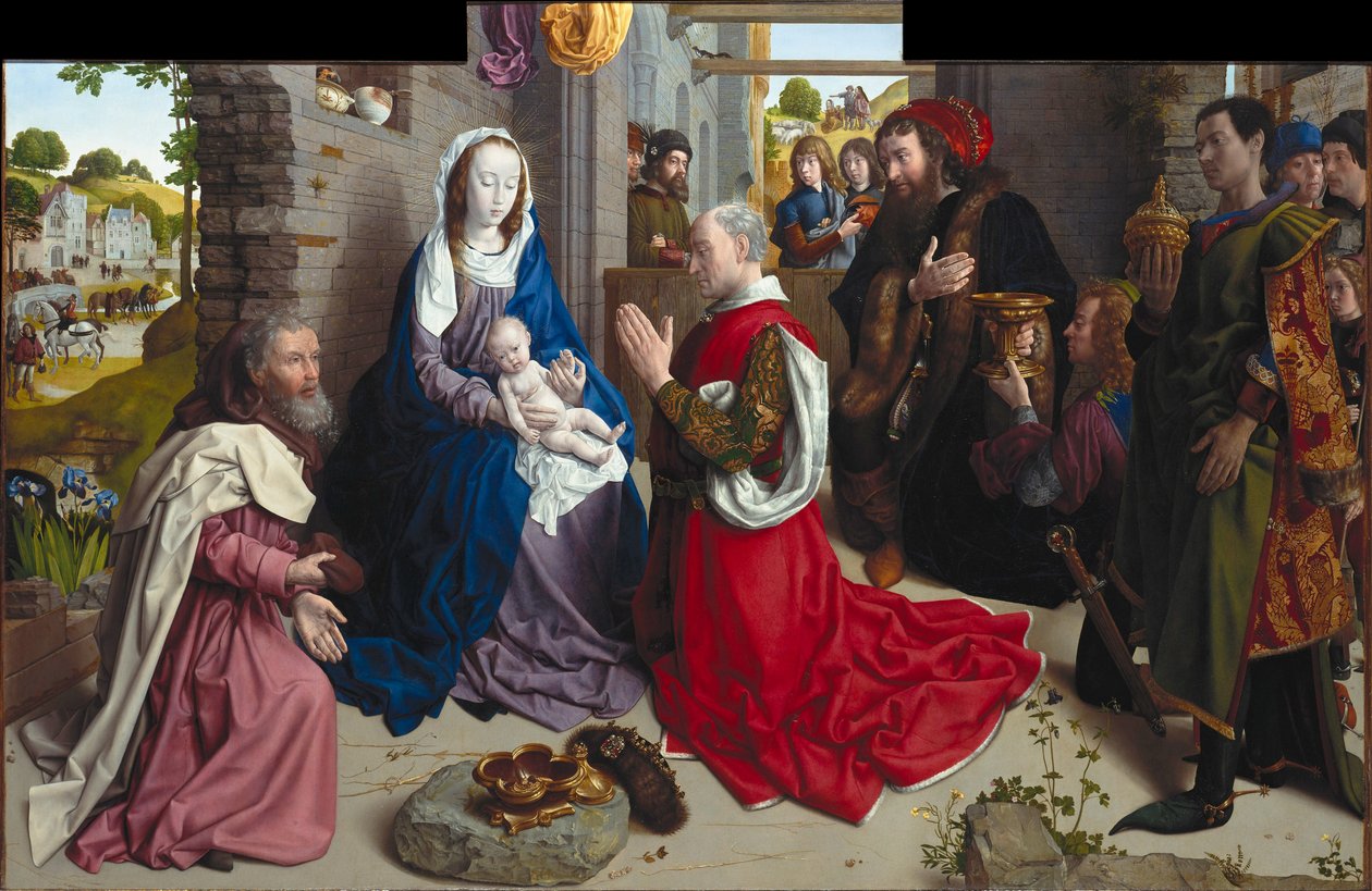 Die Anbetung der Könige (Monforte Altar) von Hugo van der Goes