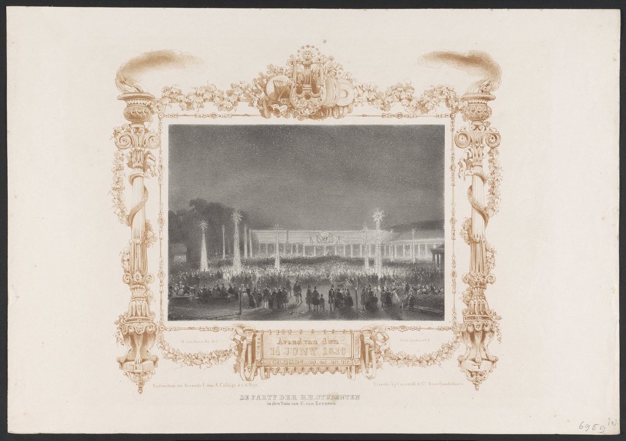 Abendfest für die Studenten, 1836 von Huib van Hove Bz