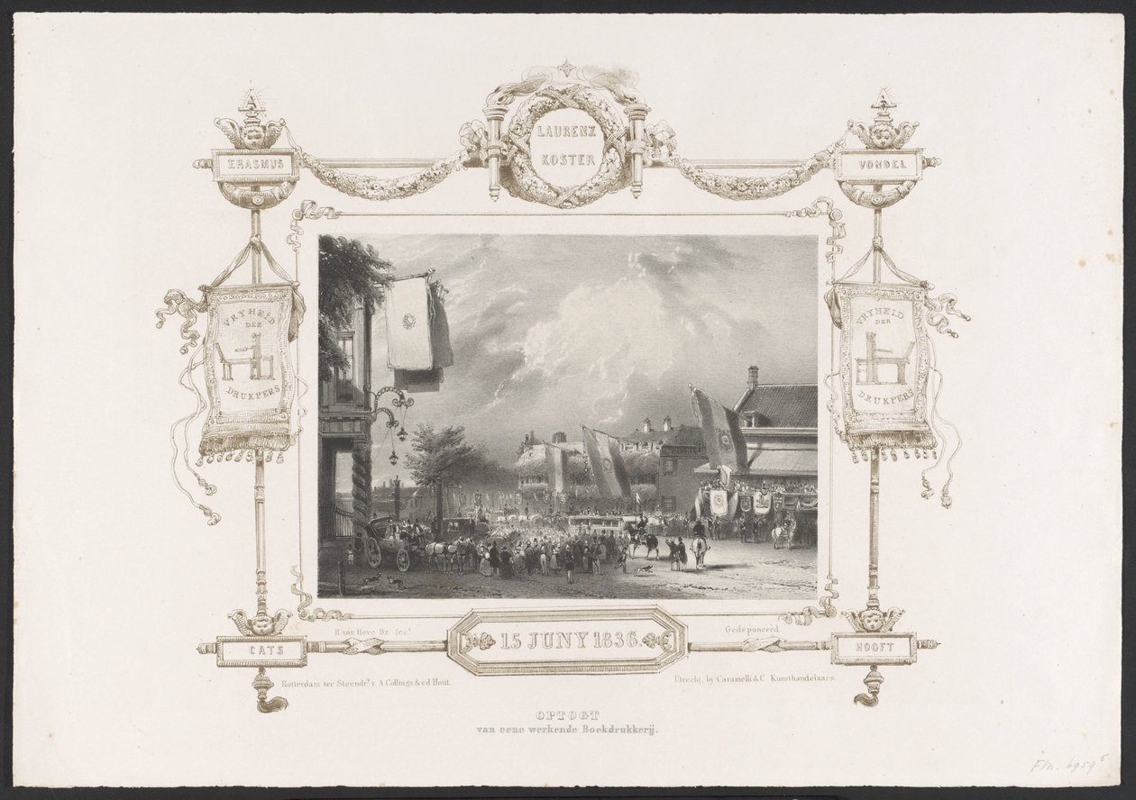 Umzug mit einer Druckerei, 1836 von Huib van Hove Bz