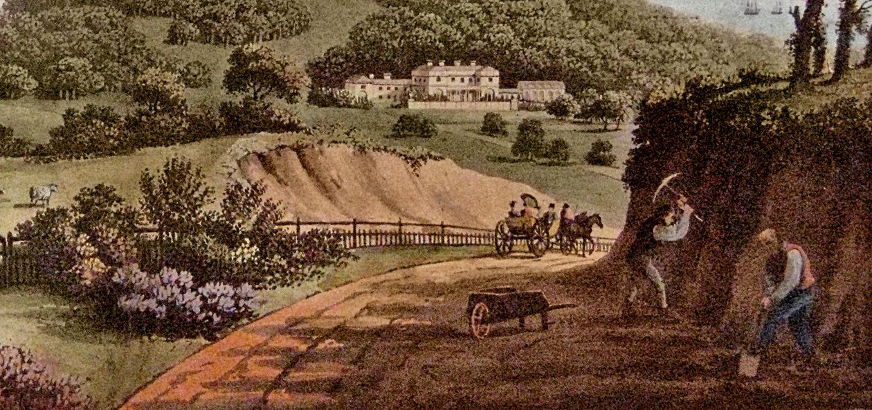 Detail einer Ansicht von Sherringham Bower, Norfolk: Abbot Upcher von Humphry Repton