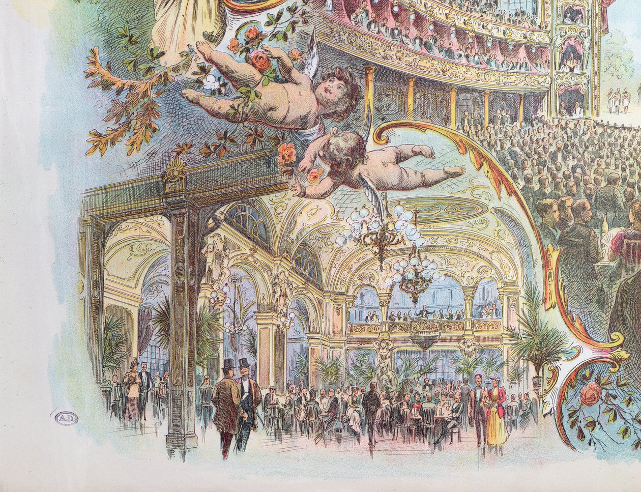Innenansichten des Somossy Orfeum in Budapest, Ende des 19. Jahrhunderts von Hungarian School