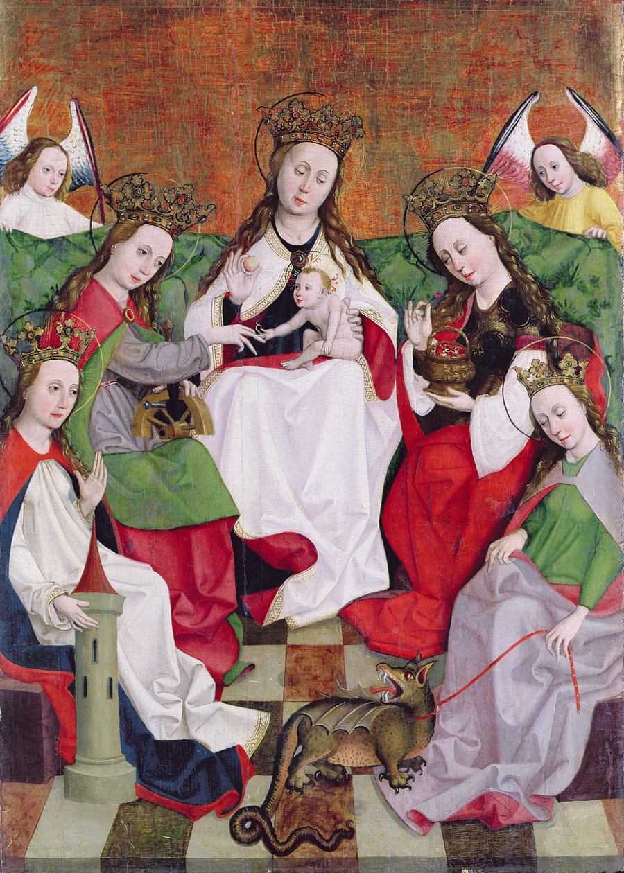 Die mystische Verlobung der St. Katharina, ca. 1500 von Hungarian School