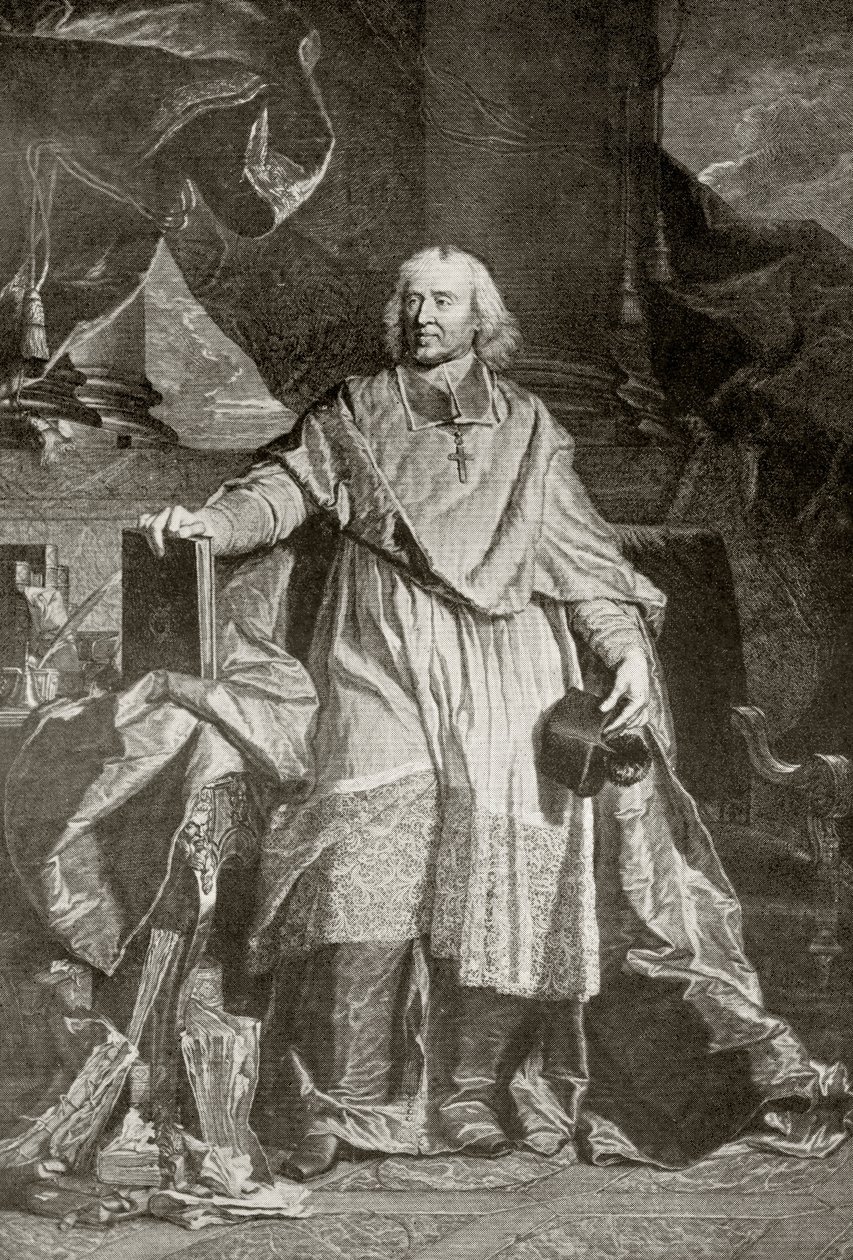 Jacques Benigne Bossuet, graviert von Pierre Imbert Drevet, aus 