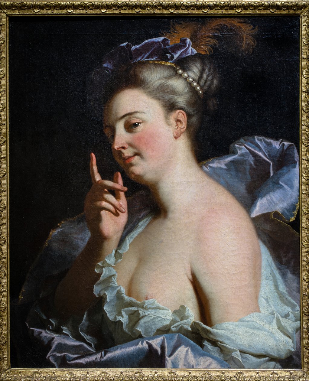 Porträt einer unbekannten Frau, genannt La Menaceuse von Hyacinthe Francois Rigaud