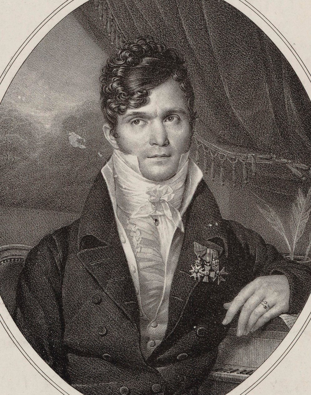 Porträt des Dirigenten und Komponisten Gaspare Spontini 1774-1851, 1824 von Hyacinthe Louis Victor Jean Baptiste Aubry