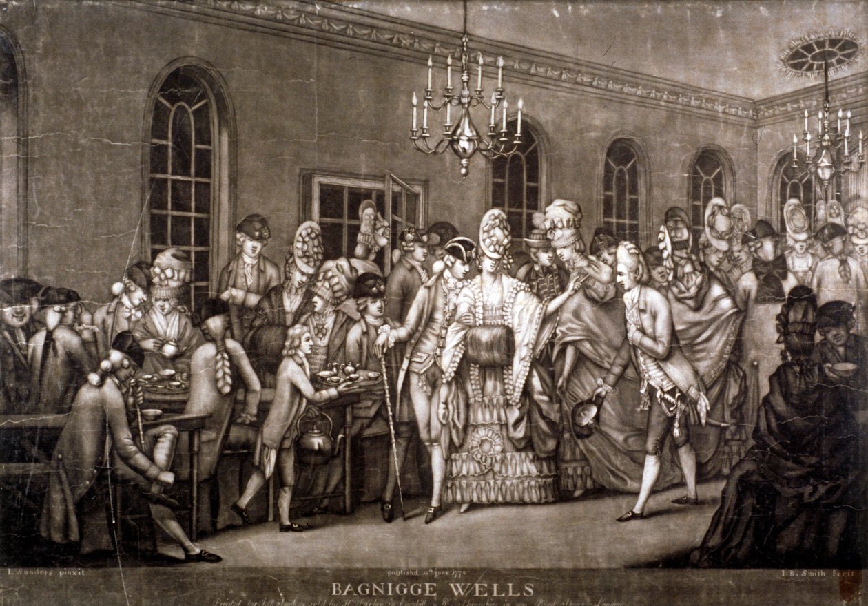Ansicht eines überfüllten Raums in Bagnigge Wells, London, 1772 von IR Smith