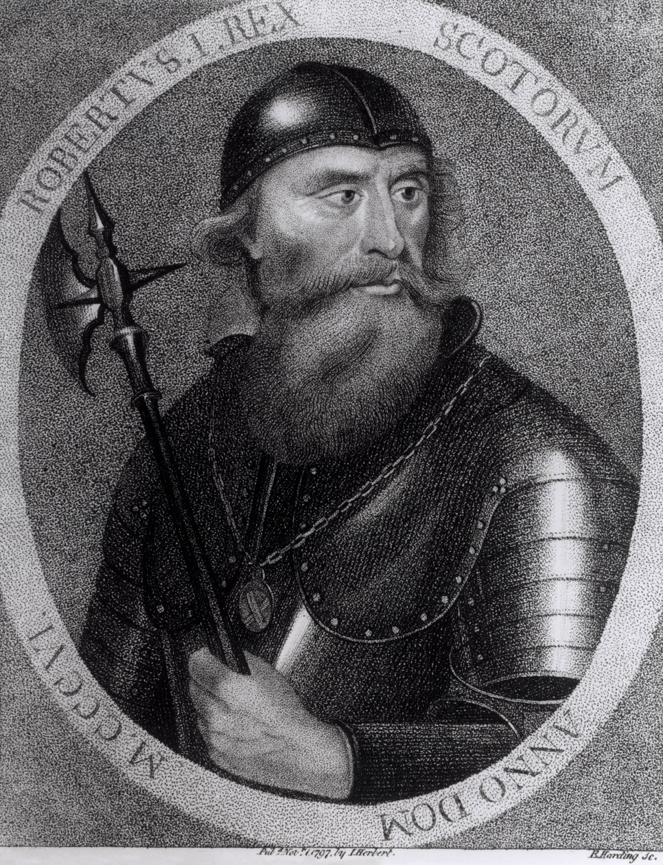 Porträt von König Robert I. von Schottland (1274-1329), graviert von E.Harding, 1. November 1797 von I Herbert