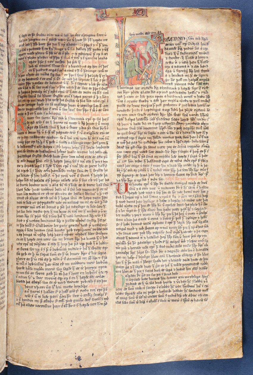 Der Anfang der Geschichte von Halfdan dem Schwarzen, aus Flateyjarbok (Das Buch von Flatey) spätes 14. Jahrhundert von Icelandic School