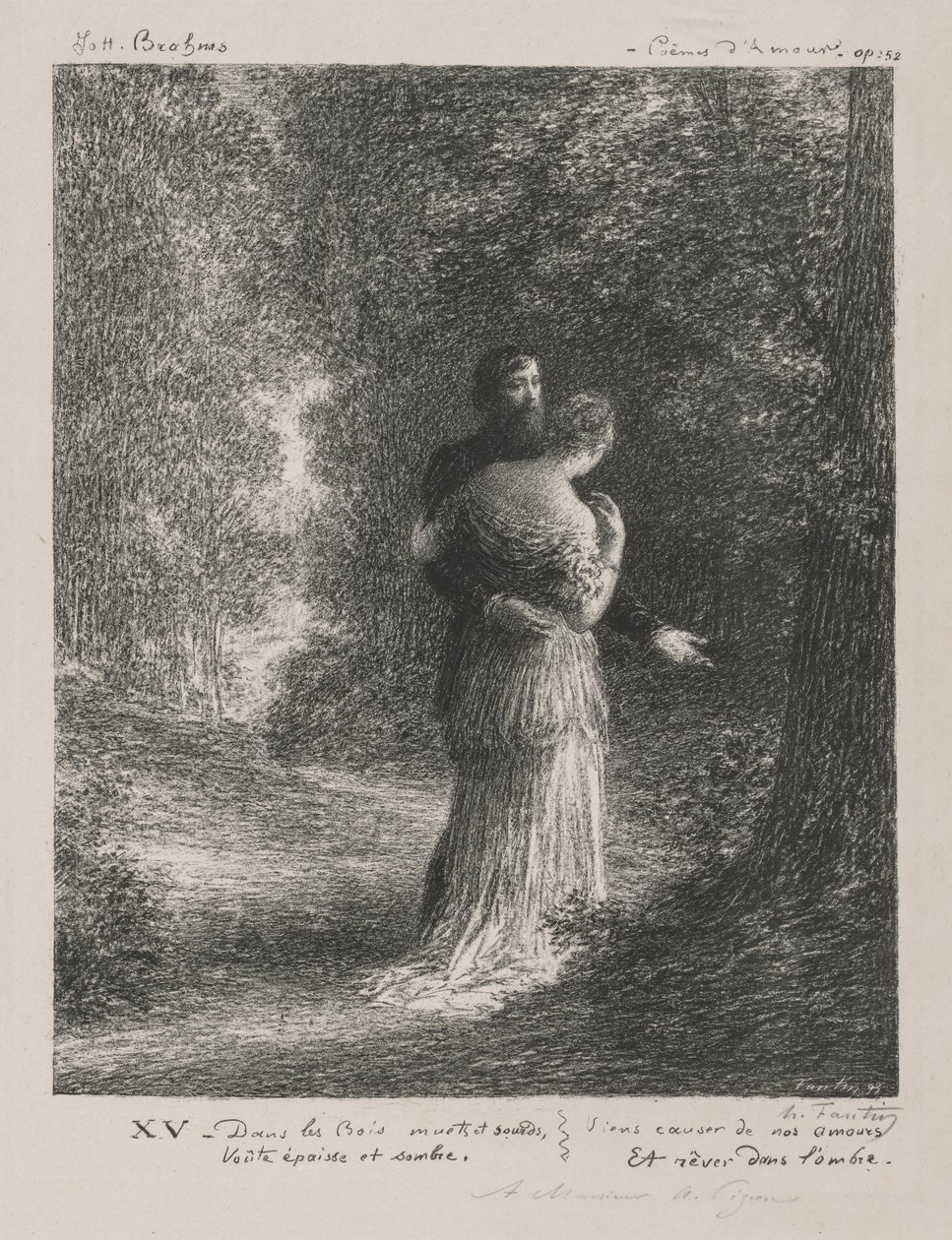 Liebesgedichte von Brahms von Ignace Henri Jean Fantin-Latour