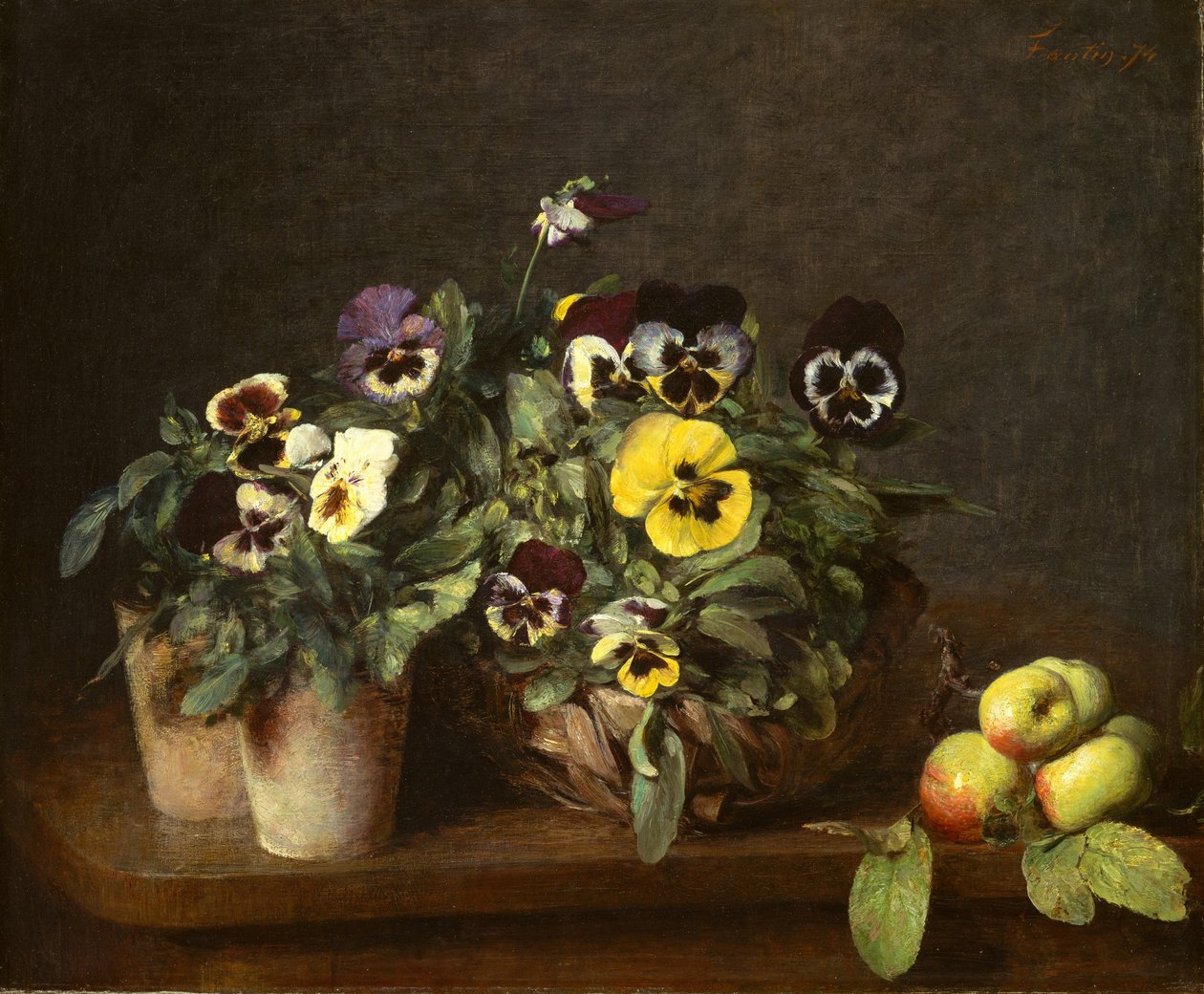 Stillleben mit Stiefmütterchen von Ignace Henri Jean Fantin Latour