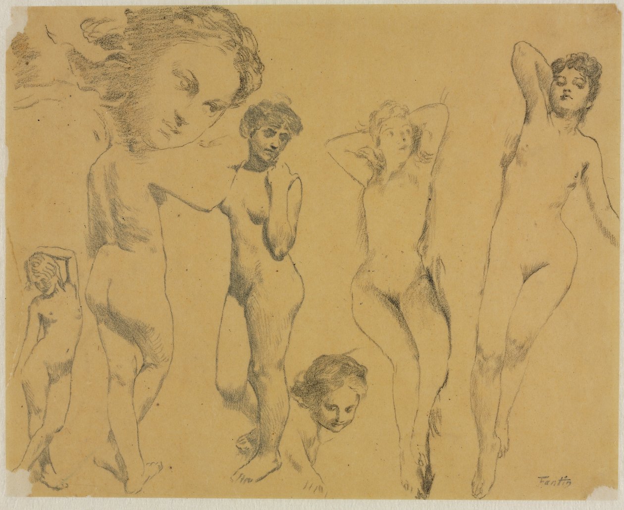 Studien von weiblichen Akten, um 1895 von Ignace Henri Jean Fantin Latour