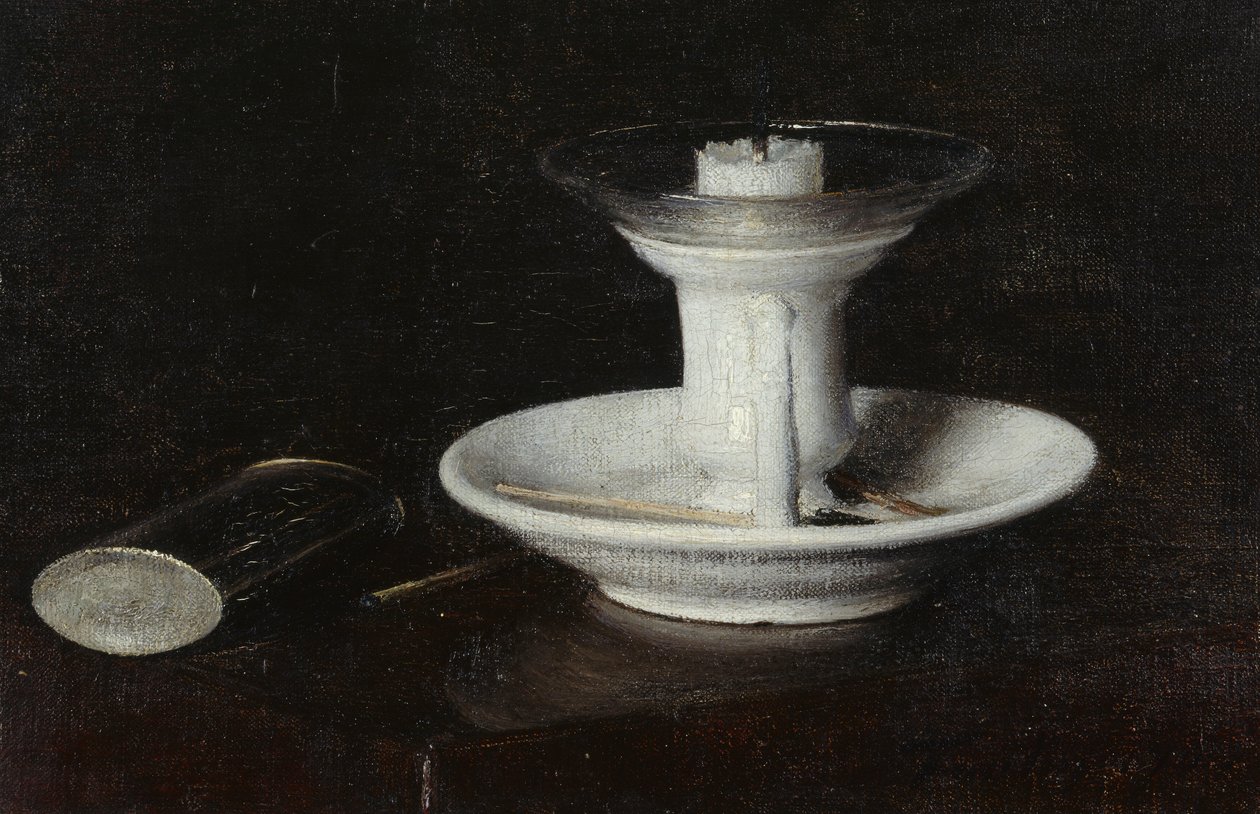 Weißer Kerzenhalter, 1870 von Ignace Henri Jean Fantin Latour