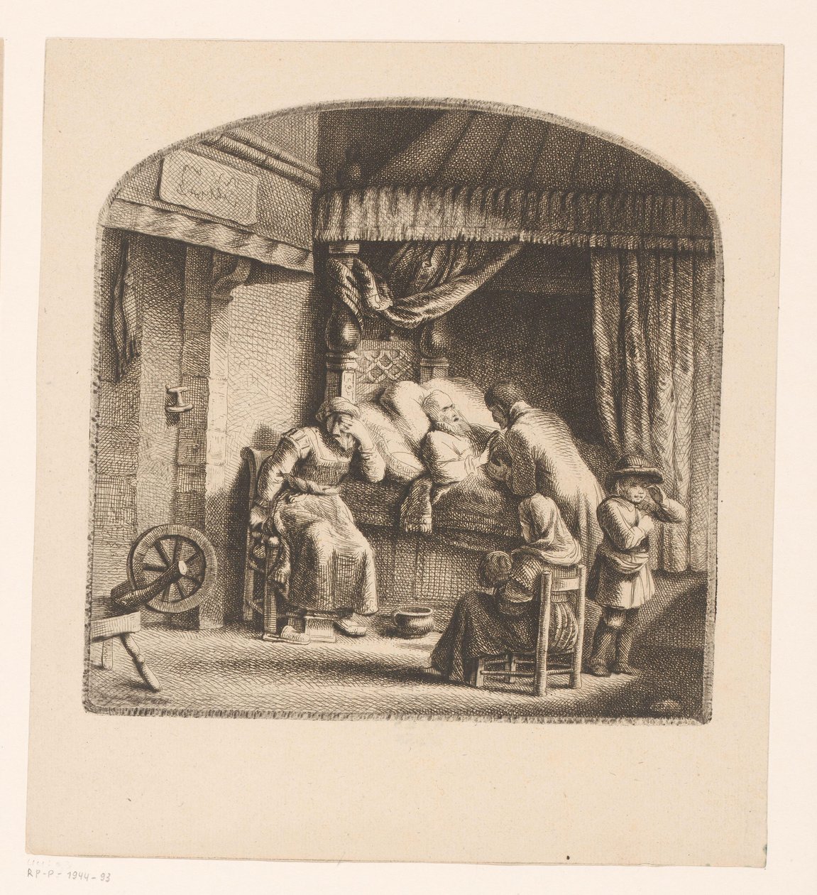 Alter Mann auf dem Sterbebett von Ignace Joseph de Claussin (attributed to)