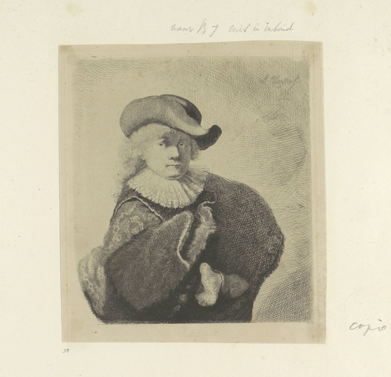 Selbstporträt mit Hut mit schlaffer Krempe und besticktem Mantel von Ignace Joseph de Claussin
