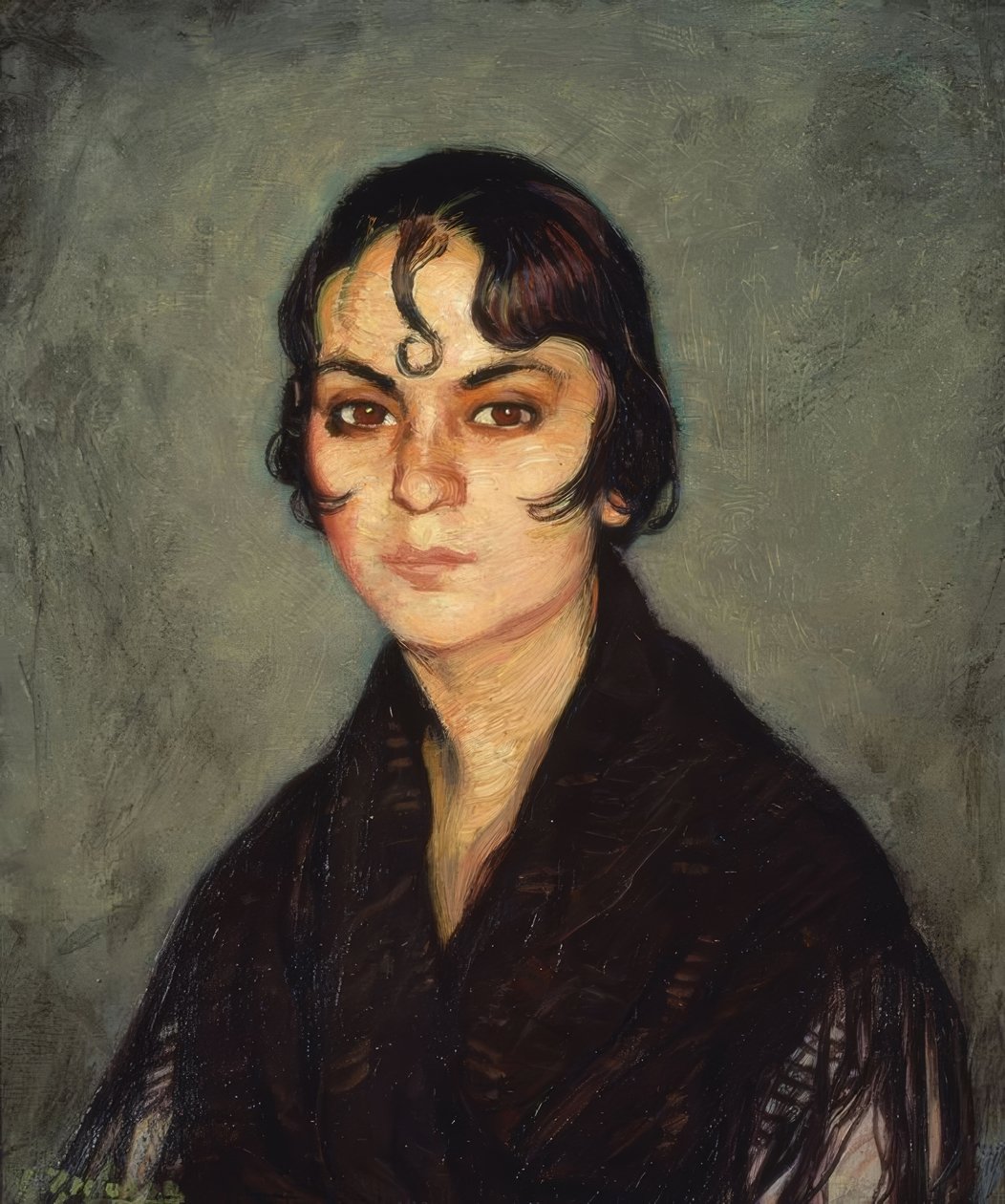 (Frau mit Locke auf der Stirn) von Ignacio Zuloaga y Zabaleta