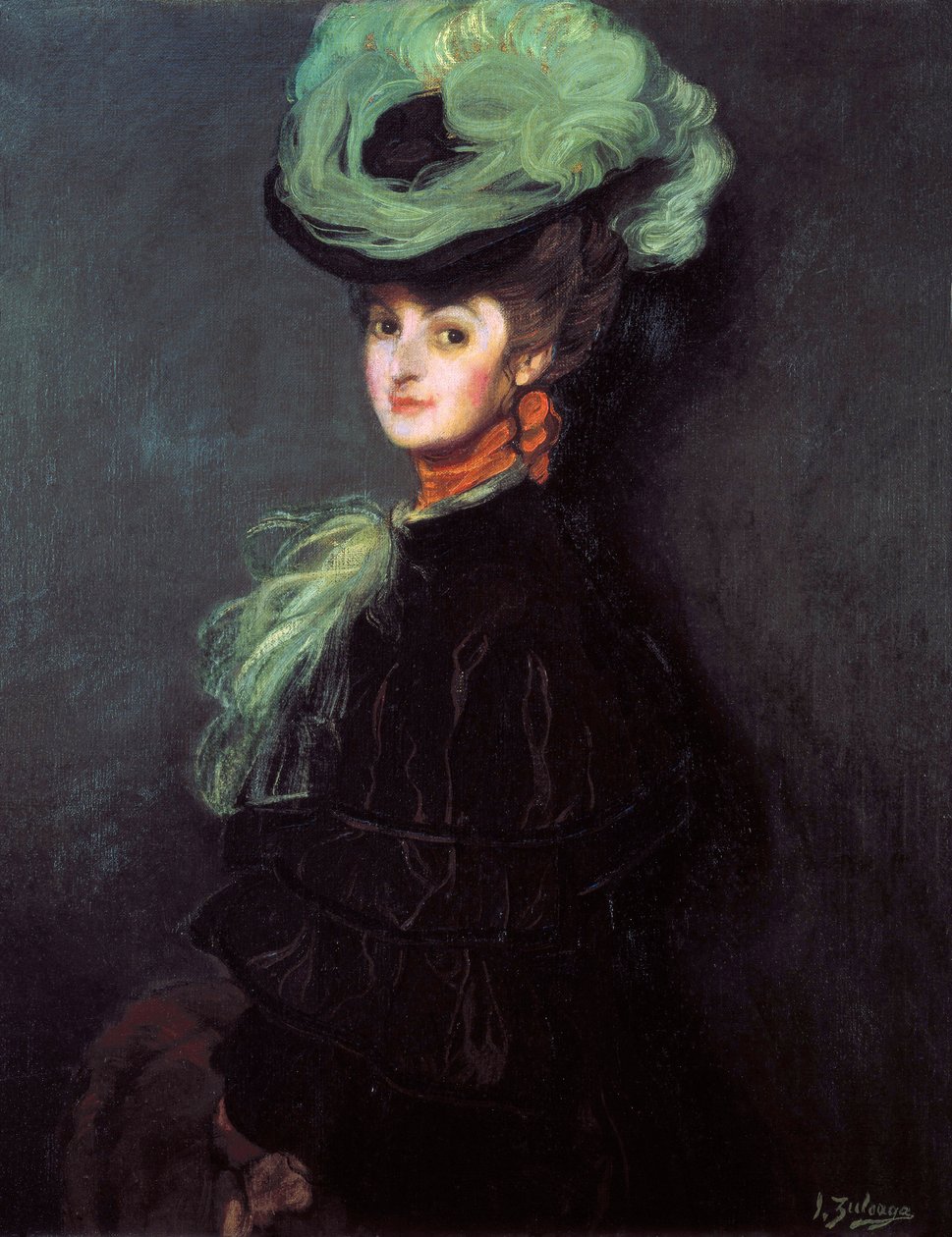 Porträt von Anny Bourdin (?) von Ignacio Zuloaga y Zabaleta
