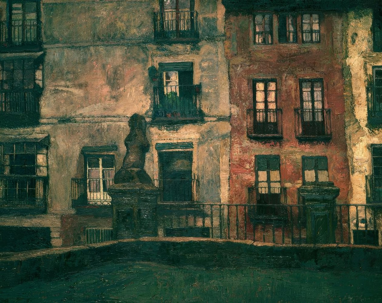 Segovia: Alte Häuser, 1917, Öl auf Leinwand, 107 × 120 cm von Ignacio Zuloaga y Zabaleta