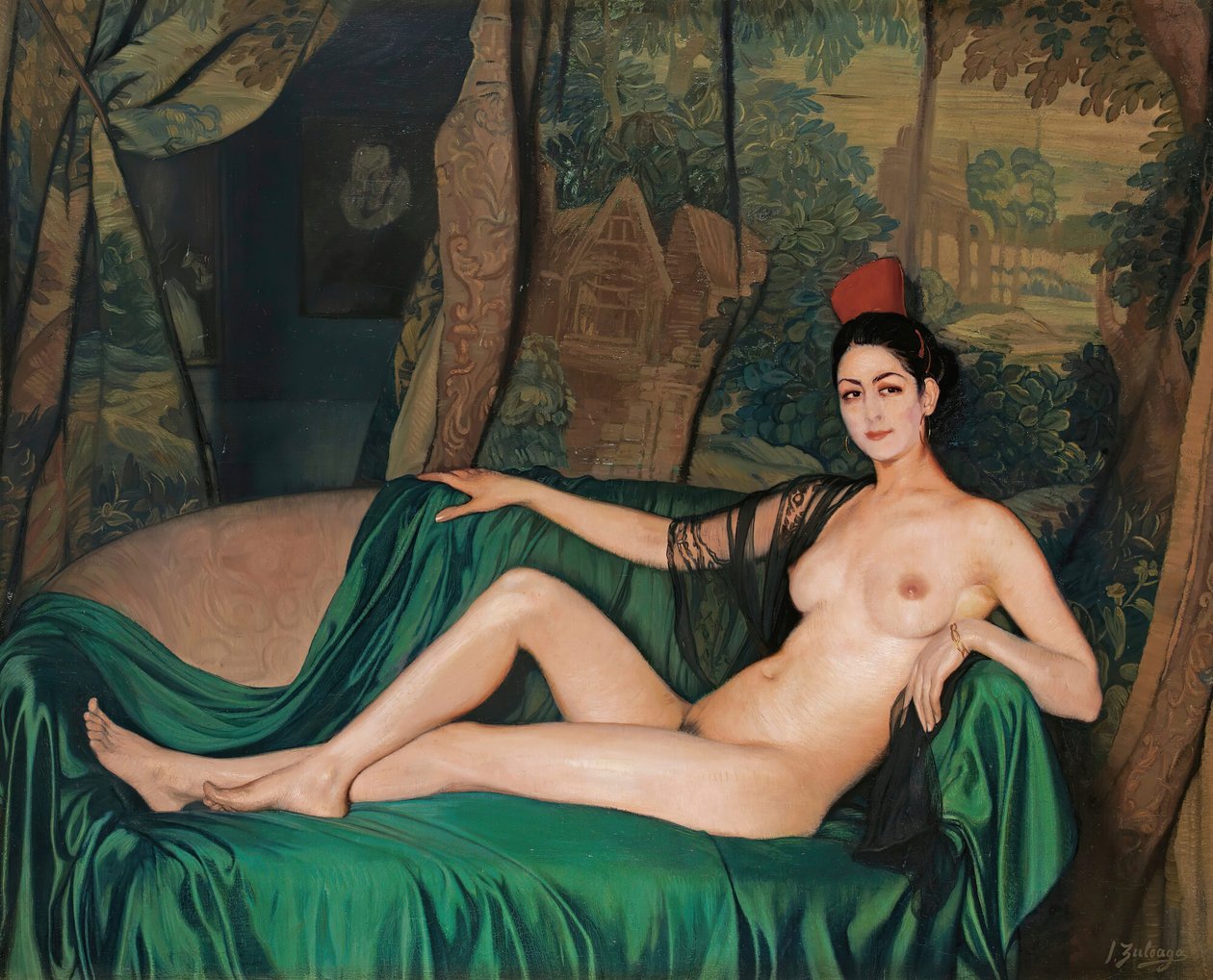 Madame Souty auf einem Sofa liegend Madame Souty, 1921 von Ignacio Zuloaga y Zabaleto
