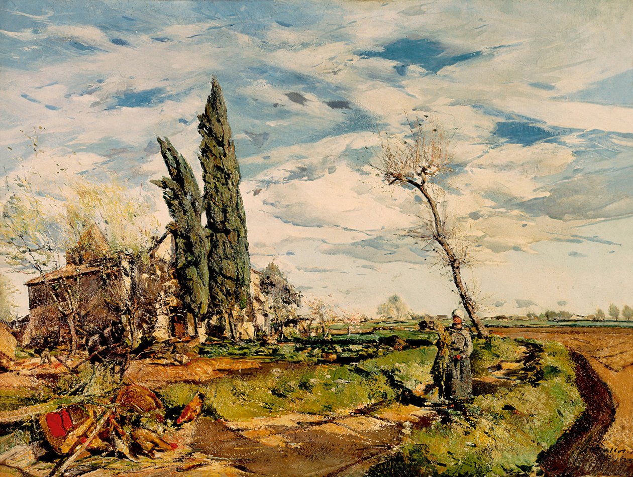 "Die Kapelle". Gemälde von Ignasi Mallol (1892-1940). 1925. Barcelona. Nationales Kunstmuseum von Katalonien. von Ignasi Mallol Casanovas