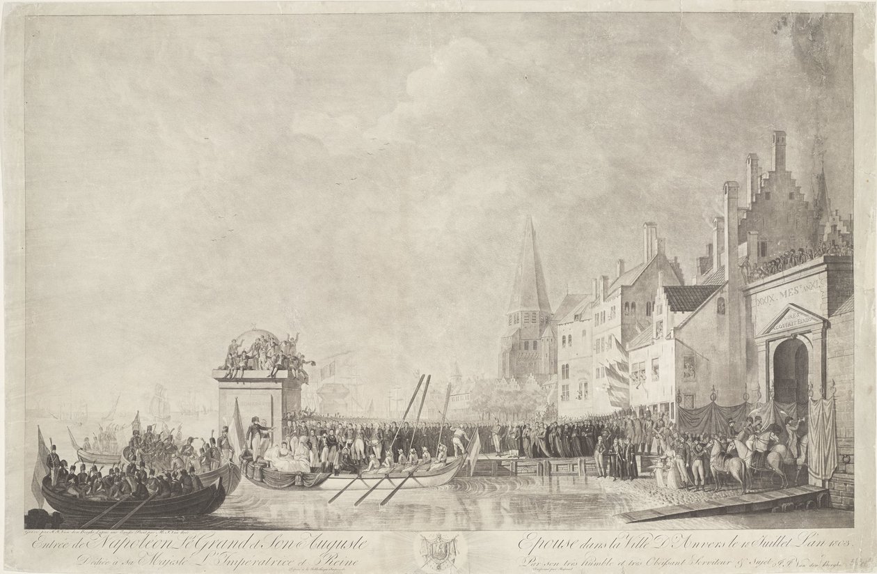 Ankunft von Napoleon und Josephine in Antwerpen, 1803 von Ignatius Joseph van den Berghe