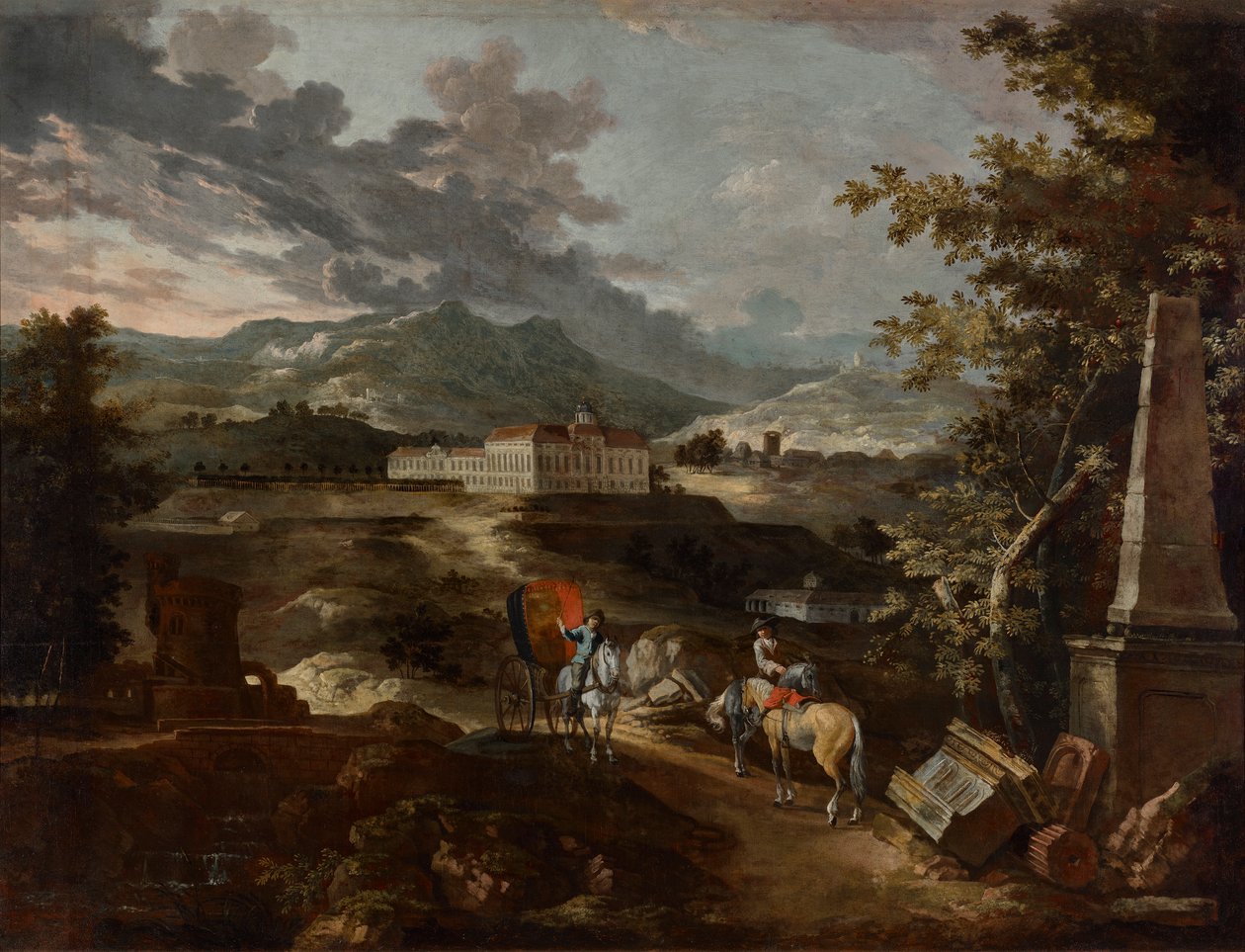 Landschaft mit Schloss Stattenberg von Ignaz Flurer
