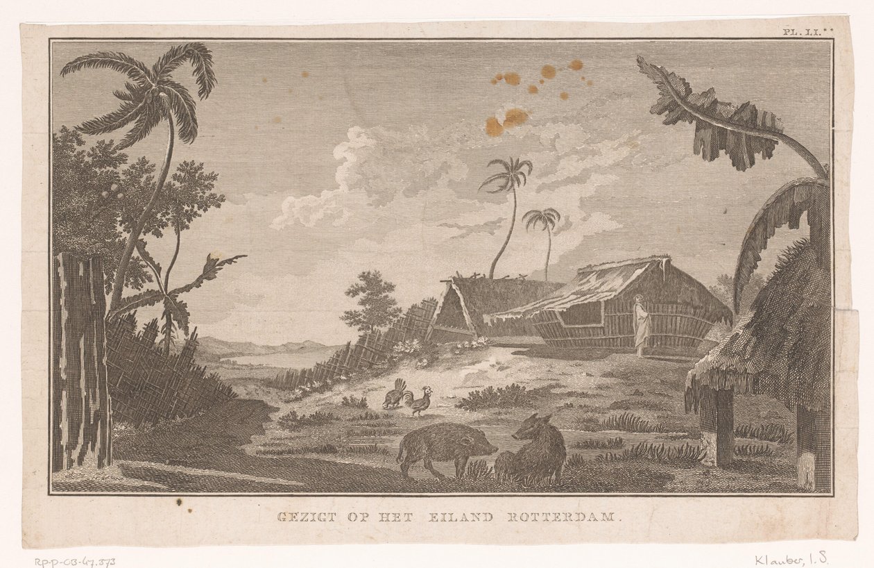 Ansicht der Insel Nomuka im Pazifik vom Land aus von Ignaz Sebastian Klauber (possibly)