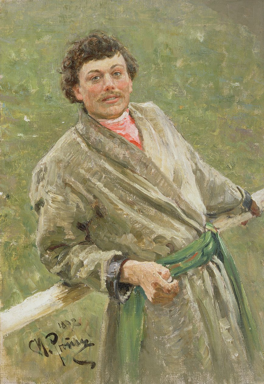 Der Weißrusse, Porträt des Bauern S. Shavrov, 1892 von Ilya Efimovich Repin
