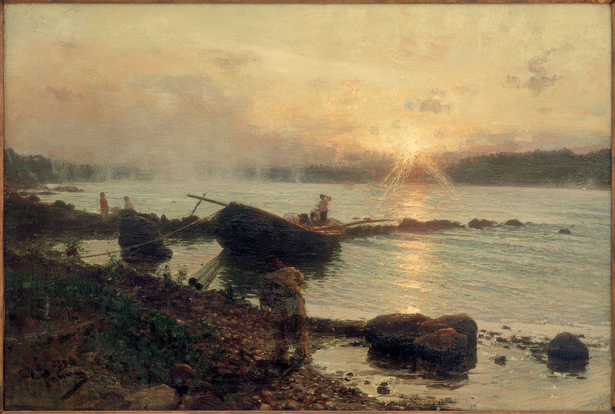 An der westlichen Dwina. Sonnenaufgang von Ilya Efimovich Repin