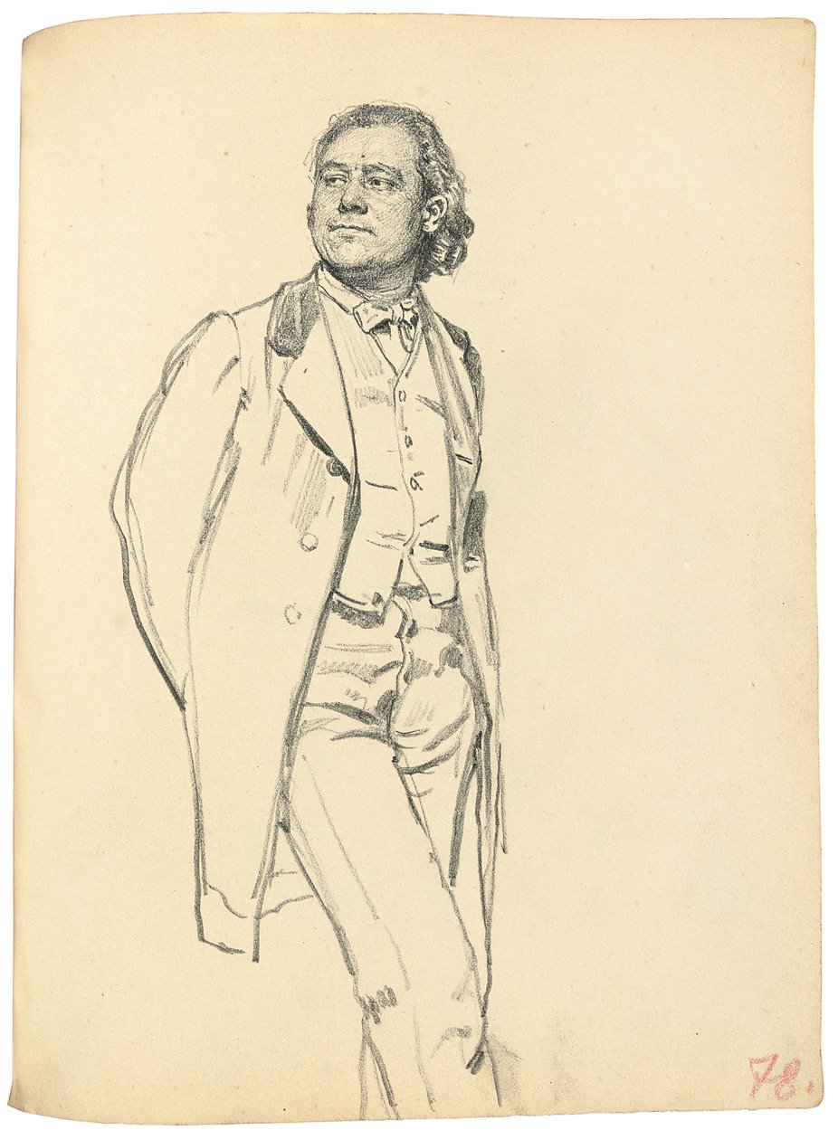 Figur eines stehenden Mannes, ca. 1872-1875 von Ilya Efimovich Repin