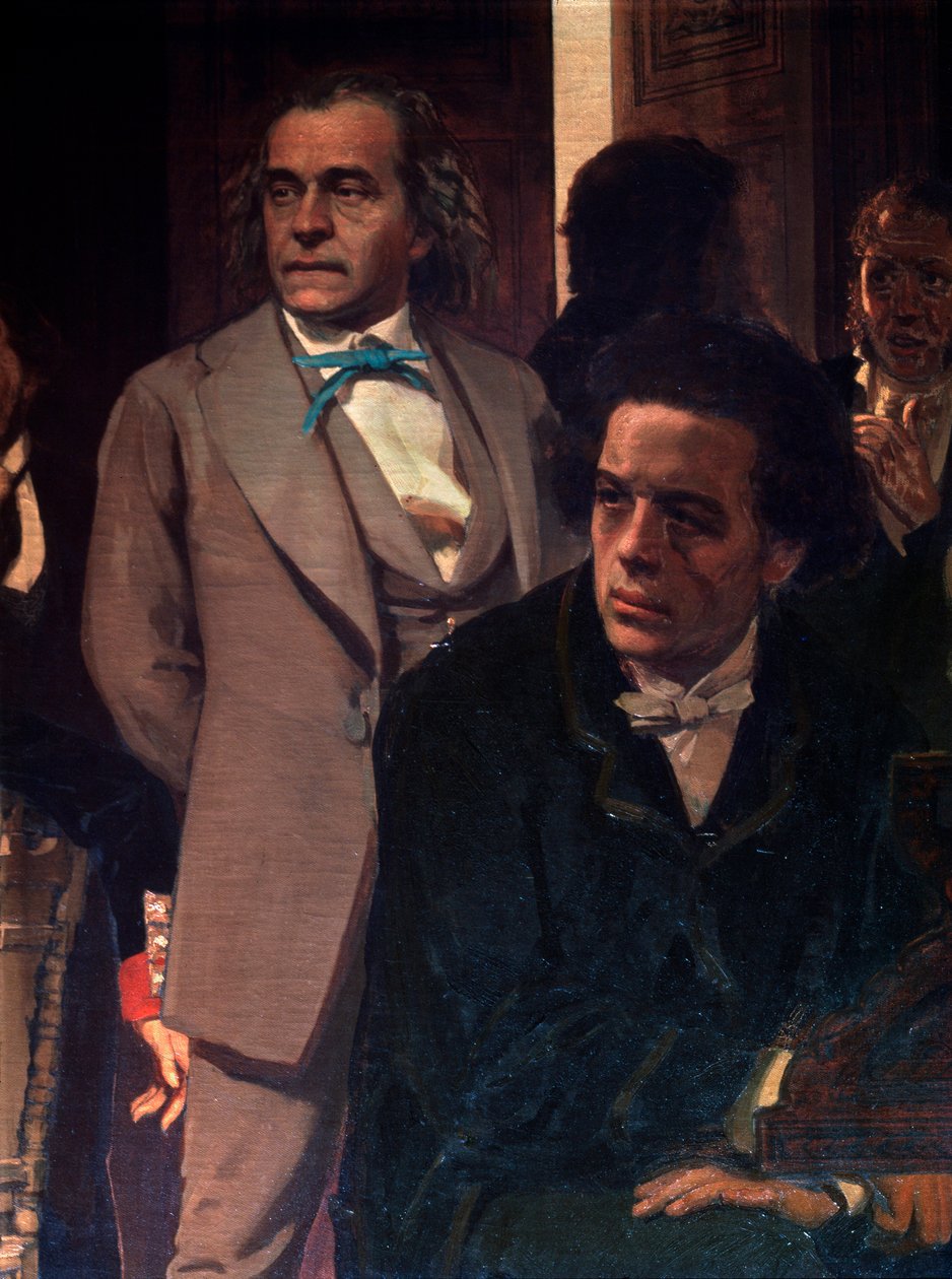 Die Komponisten Anton Rubinstein und Alexander Serov (Detail) von Ilya Efimovich Repin