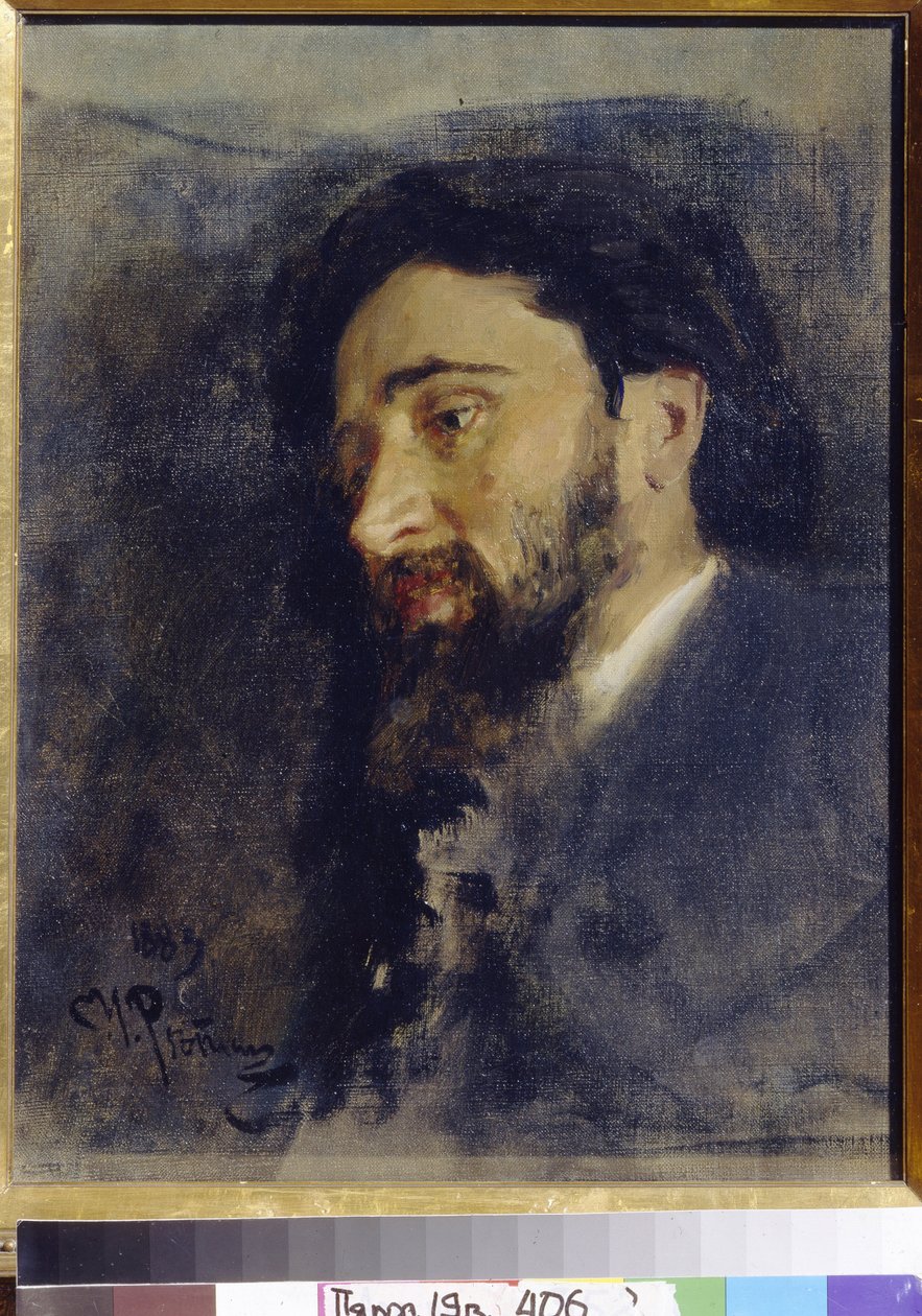 Porträt des Schriftstellers Wsewolod Michailowitsch Garschin von Ilya Efimovich Repin