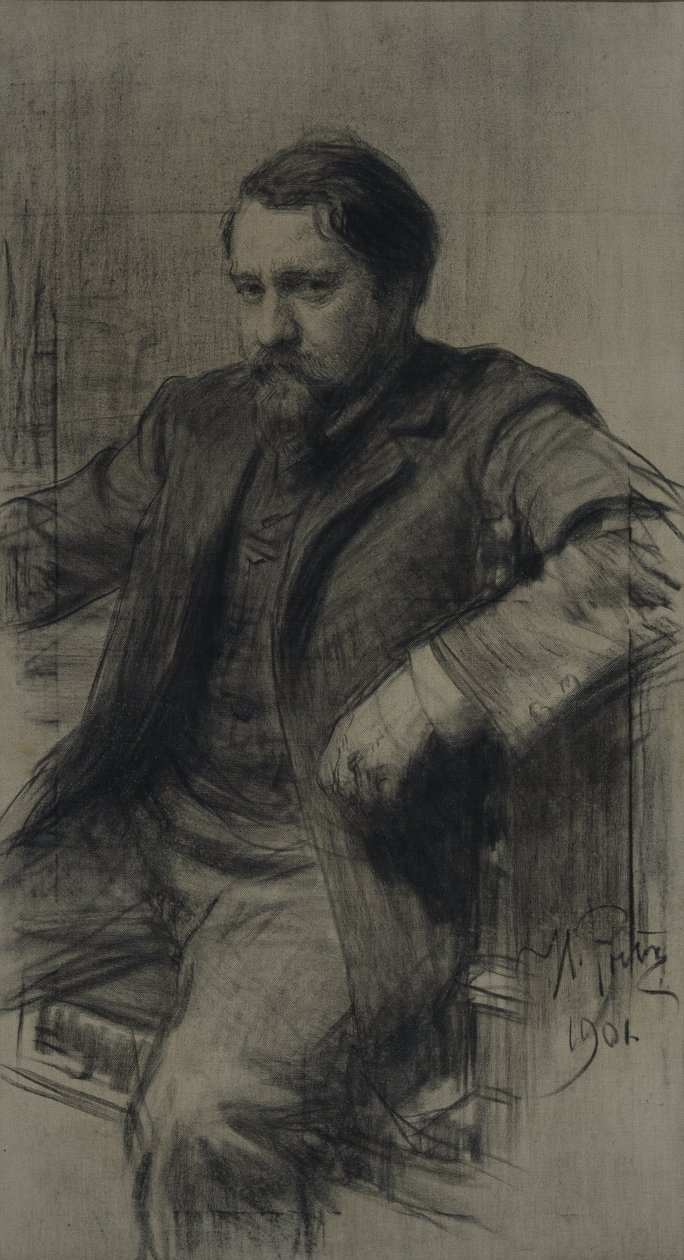 Porträt des Malers Valentin Alexandrowitsch Serow 1865-1911, 1901 von Ilya Efimovich Repin