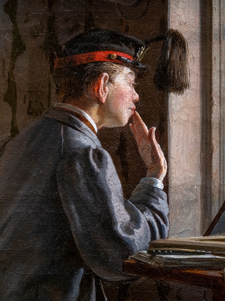 Studenten bereiten sich auf eine Prüfung vor (Detail) von Ilya Efimovich Repin