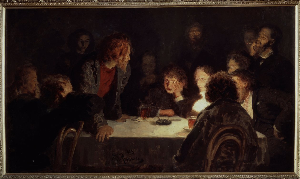 Eine revolutionäre Versammlung von Ilya Efimovich Repin