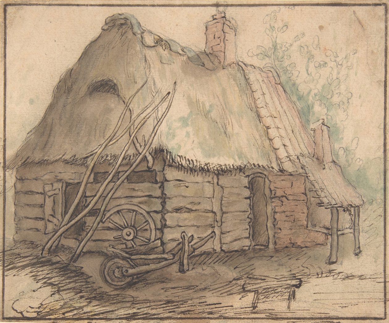 Ein Bauerngebäude von In the manner of Abraham Bloemaert.