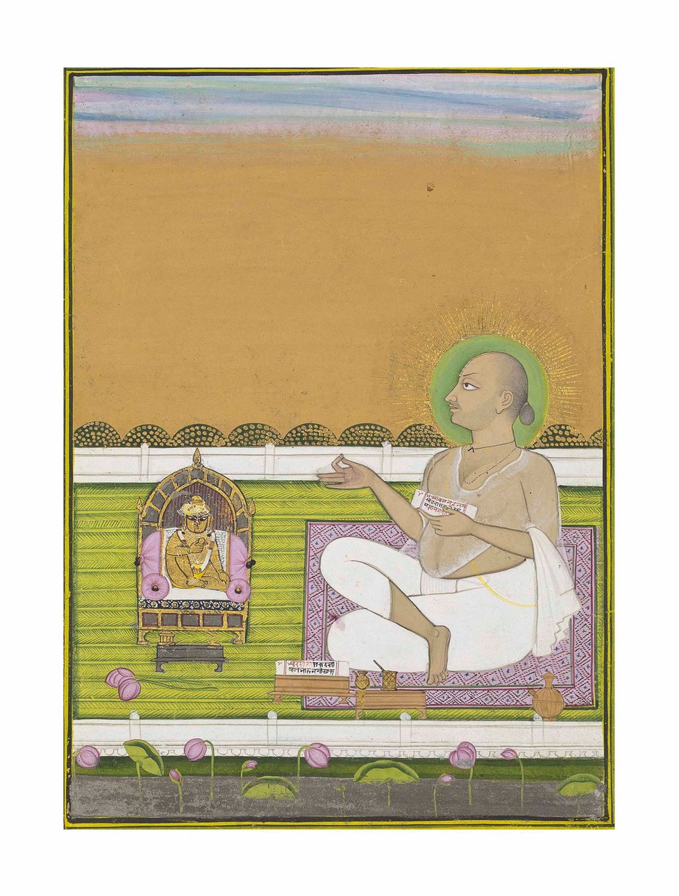 Ein Weiser der Pushtimarg-Sekte und Shri Nathji von Indian School