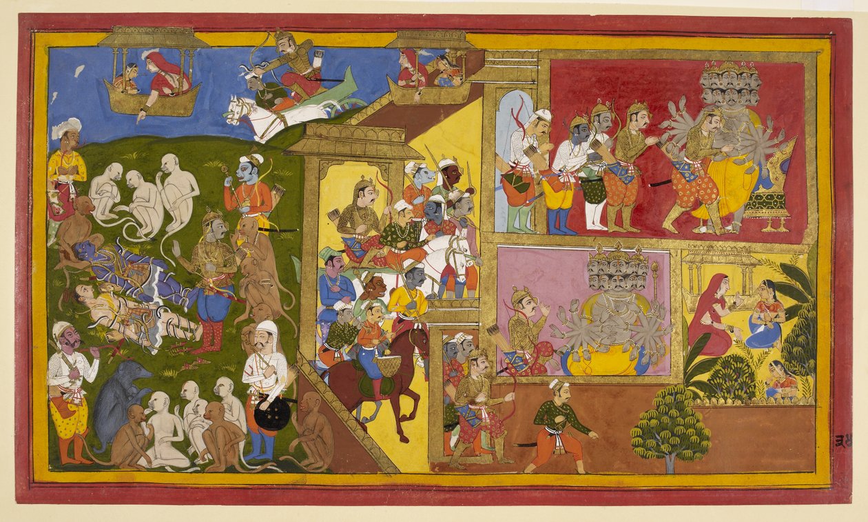 Sahibdin und Werkstatt, Rama und Lakshmana gebunden, aus dem 