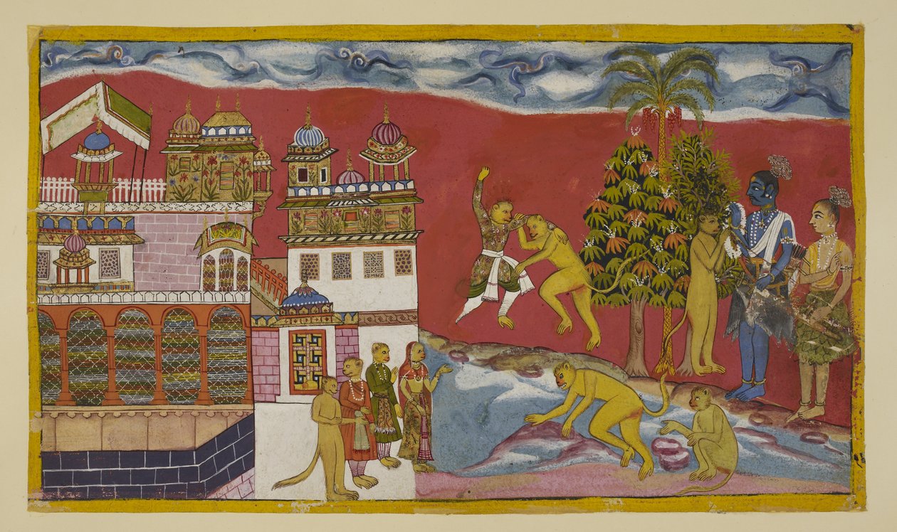 Zurück außerhalb des Palastes von Kiskindha von Indian School