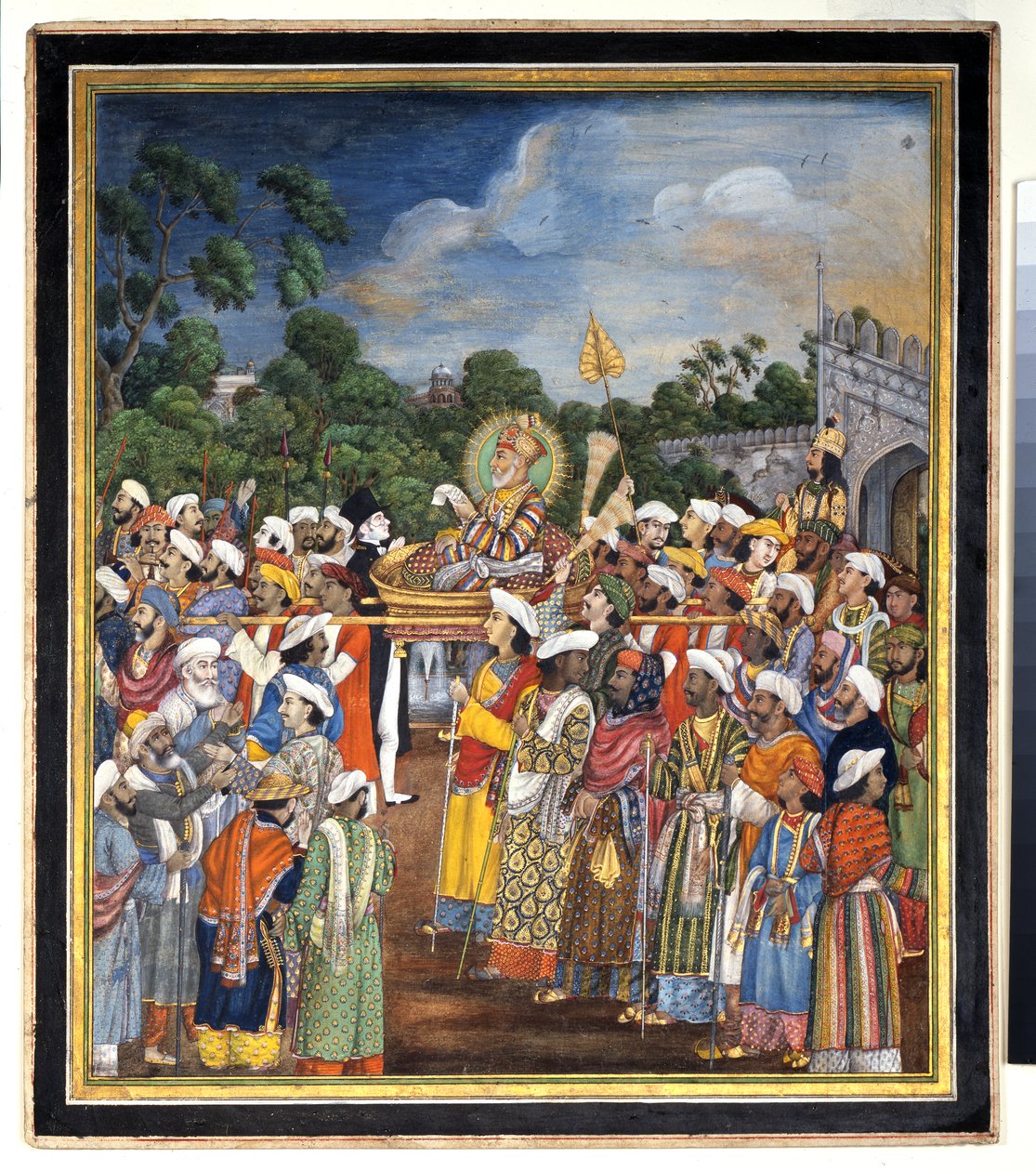 Akbar Shah II empfängt den britischen Residenten, ca. 1810 von Indian School
