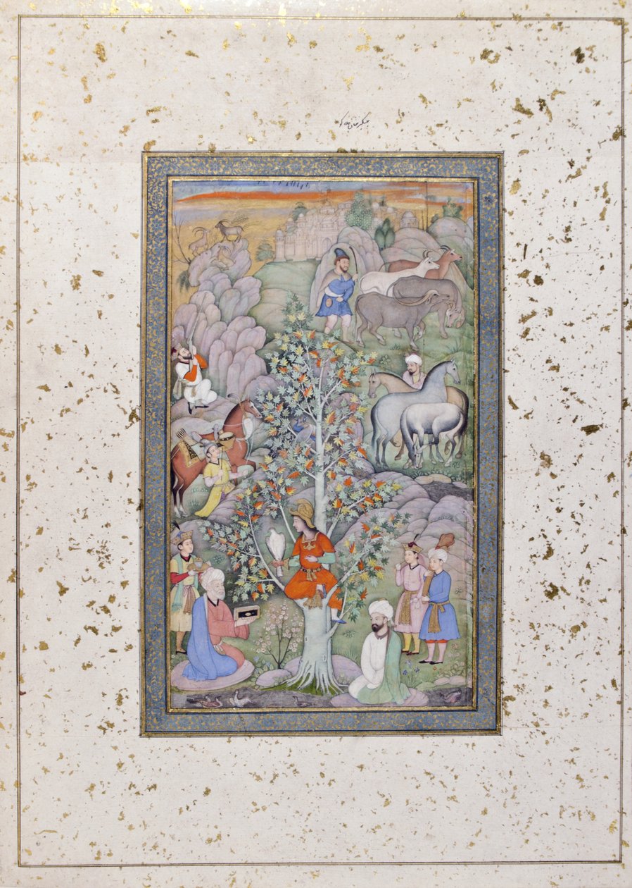 Alexander befragt den Philosophen, Arzt und den Kelch, ca. 1610 von Indian School