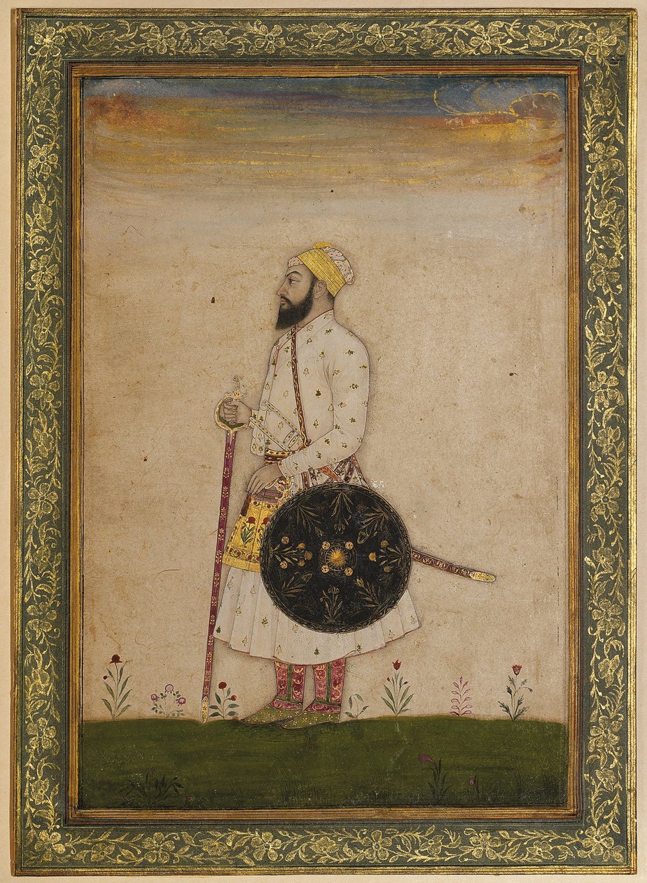 Bahram Khan, ein Hofbeamter von Shah Jahan, Mogulreich Indien, ca. 1720 von Indian School