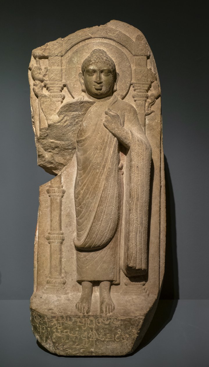 Stehender Buddha. Südindien, Andhra Pradesh, Ghantashala von Indian School
