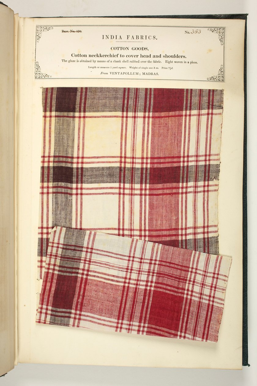 Baumwollhalstuch zum Bedecken von Kopf und Schultern aus Ventapollum in Madras, aus 