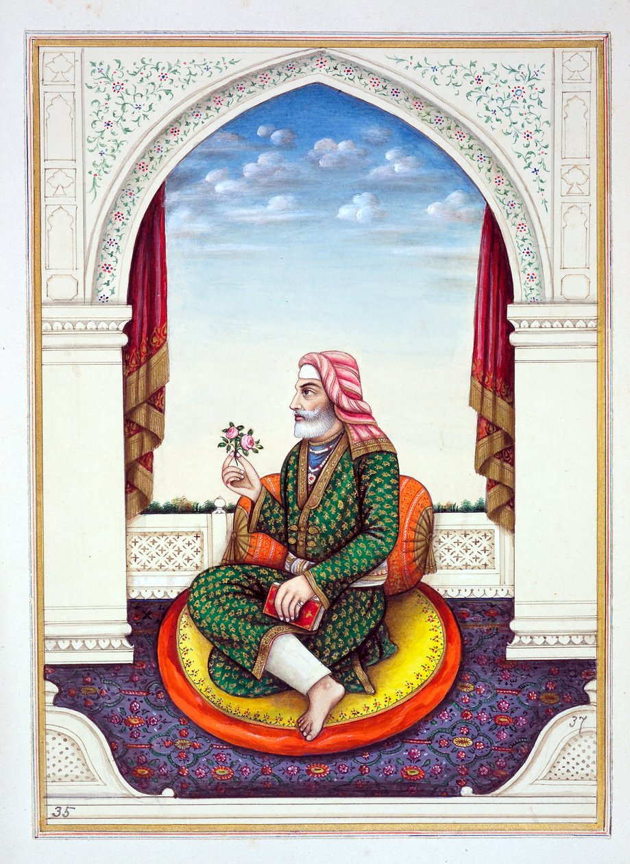 Dewan Sawan Mal (Multanwala), aus Das Königreich Punjab, seine Herrscher und Häuptlinge, Band II, ein Band mit 30 Aquarellstudien eines unbekannten indischen Künstlers, ca. 1840 von Indian School