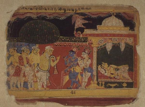 Folio. Nanda verabschiedet sich von Krishna und Balarama, aus 