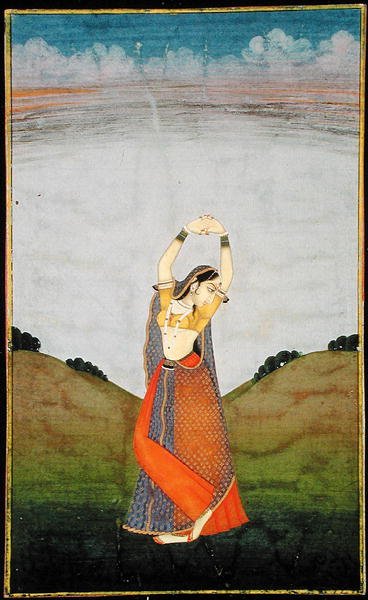 Eine Frau, die sich nach ihrem Liebhaber sehnt, ca. 1780 von Indian School