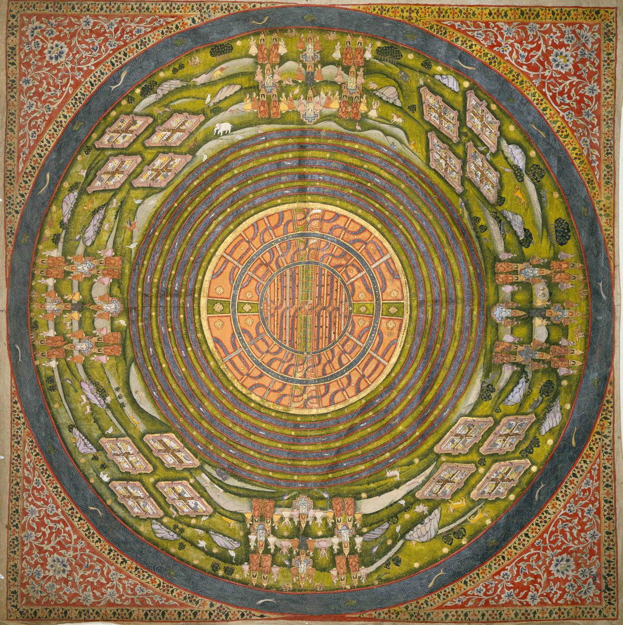 Jain-Diagramm des Universums (Jambudvipa) von Indian School