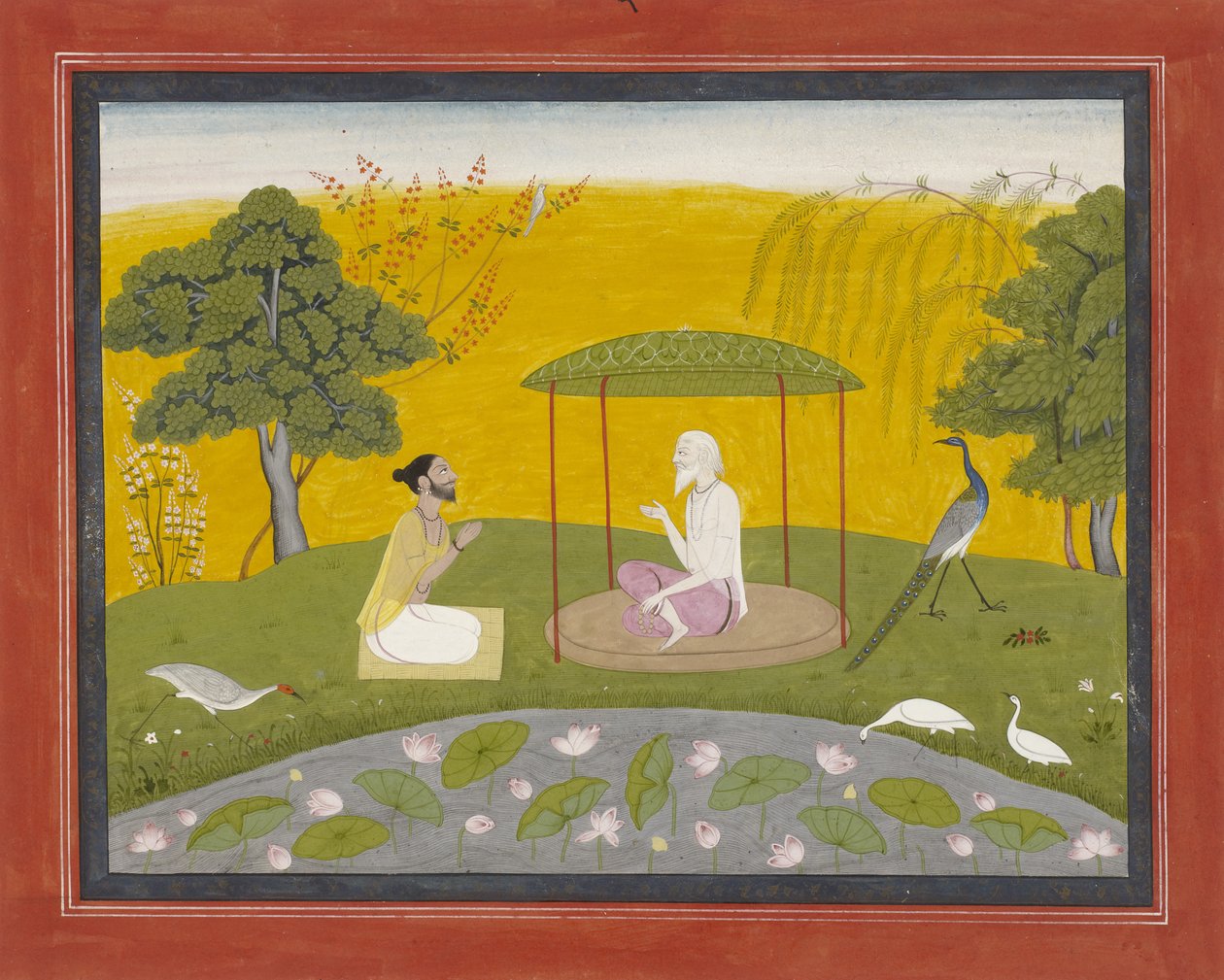 Markandeya verweist Jaimuni auf die vier weisen Vögel, ca. 1800-20 von Indian School